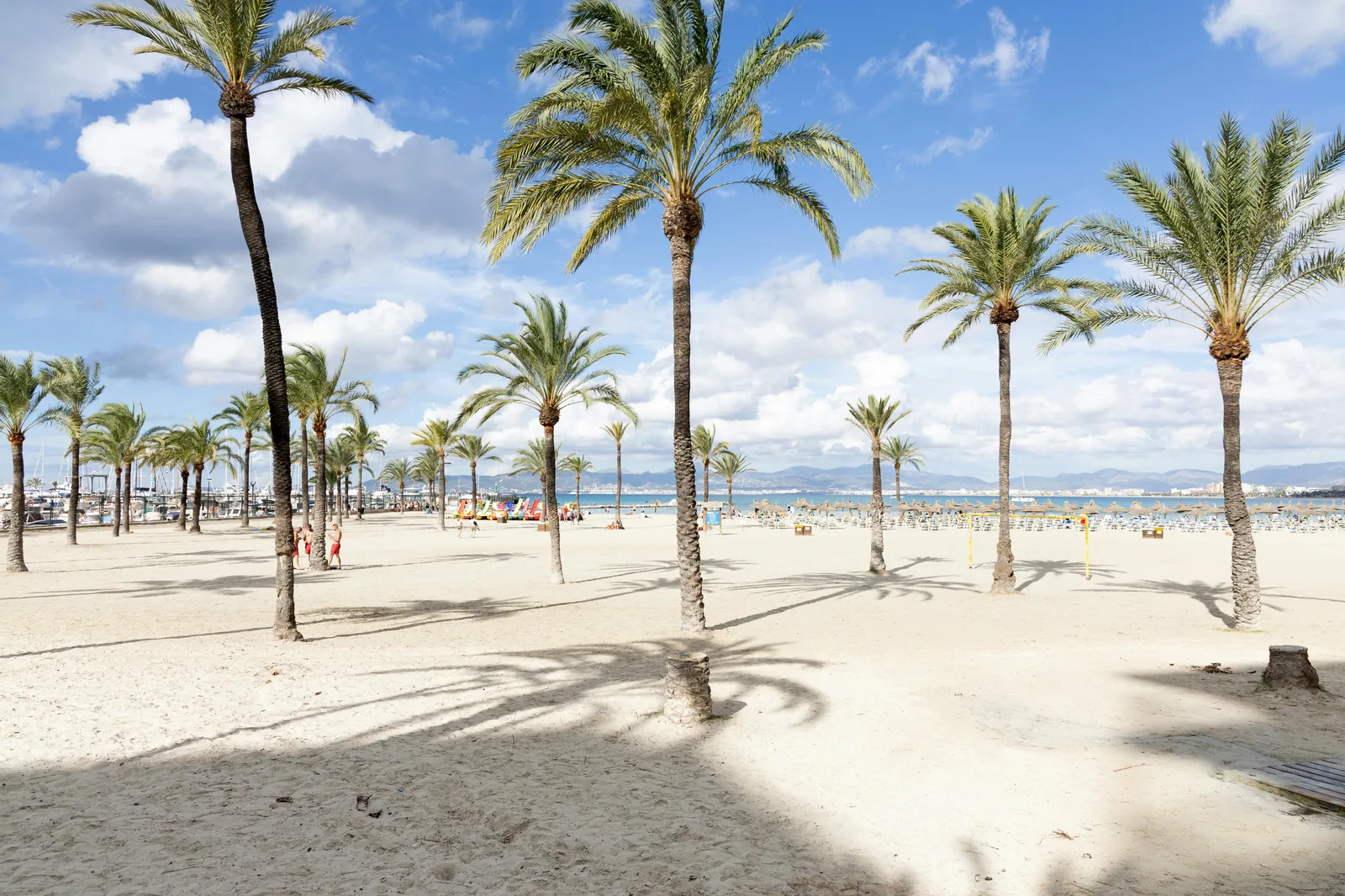 Car-free access to a Majorca beach via pedestrian and cycle paths.