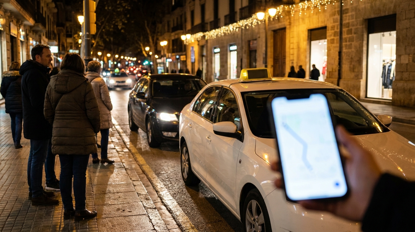 Palma la nuit : recherche de véhicule et files d’attente