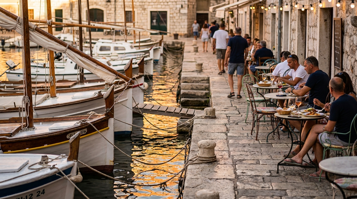 Ambiance de quai en fin de journée — conseil photo et section restaurants.