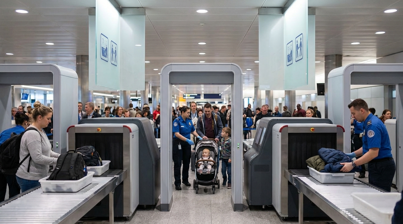 Contrôles de sécurité équipés de scanners nouvelle génération.