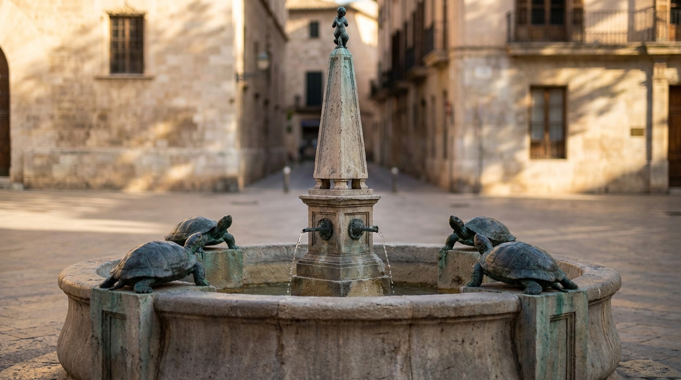 Fontana de las Tortugas: obelisco e tartarughe in bronzo