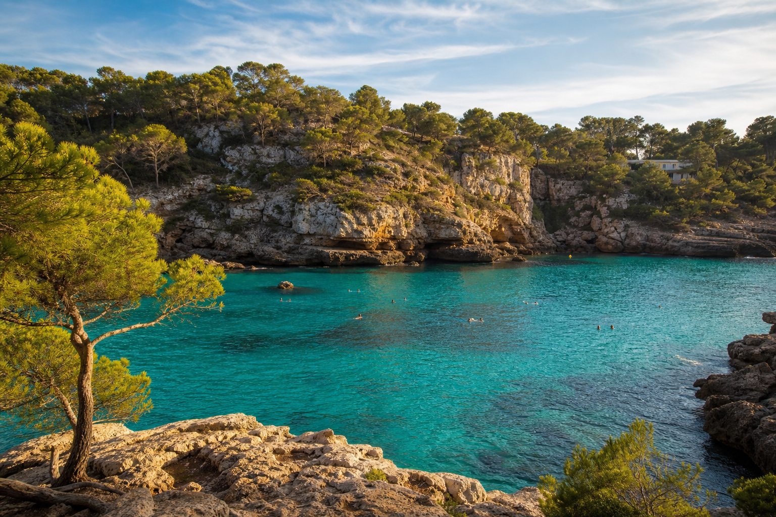 Mer chaude et ambiance d’automne sur le littoral majorquin.